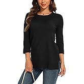 Spicy Sandia Women's 3/4 Sleeve Crew Neck Pullover Sweaters Lightweight Dressy Casual Trendy Knit Tops
