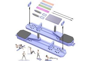 TAXRATINER Pilates Board for Home Workout, Protable Pilates Reformer Set for Core, Balance and Strength Training, 12 in 1 Multi-Purpose Pilates Reformer Machine for Women and Men