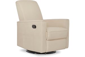 EVOLUR évolur Raleigh Upholstered Manual Glider Recliner– Rocking & 360° Swivel with Smooth Glide – Greenguard Gold & FSC Certified – Modern Nursery and Living Room Chair in Shell