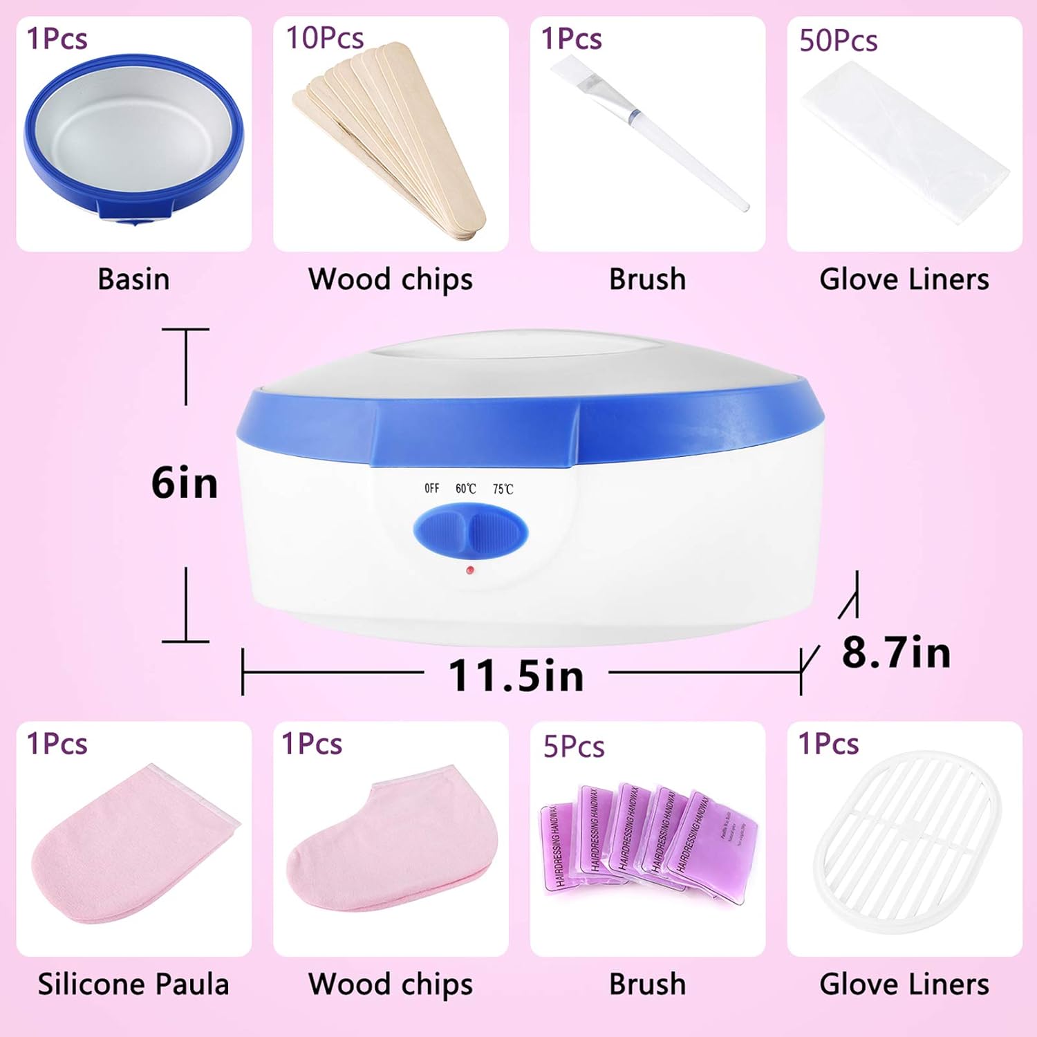 JIAHUA Paraffin Wax Machine for Hand and Feet-Paraffin Bath Spa Wax for Smoothens and Softens Dry Skin Quick Heating Paraffin Wax Warmer Keep Warmer Function & Make Skin Fair and Shiny (Pink) : Beauty