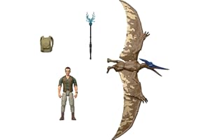 Mattel Jurassic World Rebirth Human & Dinosaur Figure Pack, Dr Henry Loomis & Pteranodon, Movie Accurate 3.75 Inch Scale, Posable Collectible