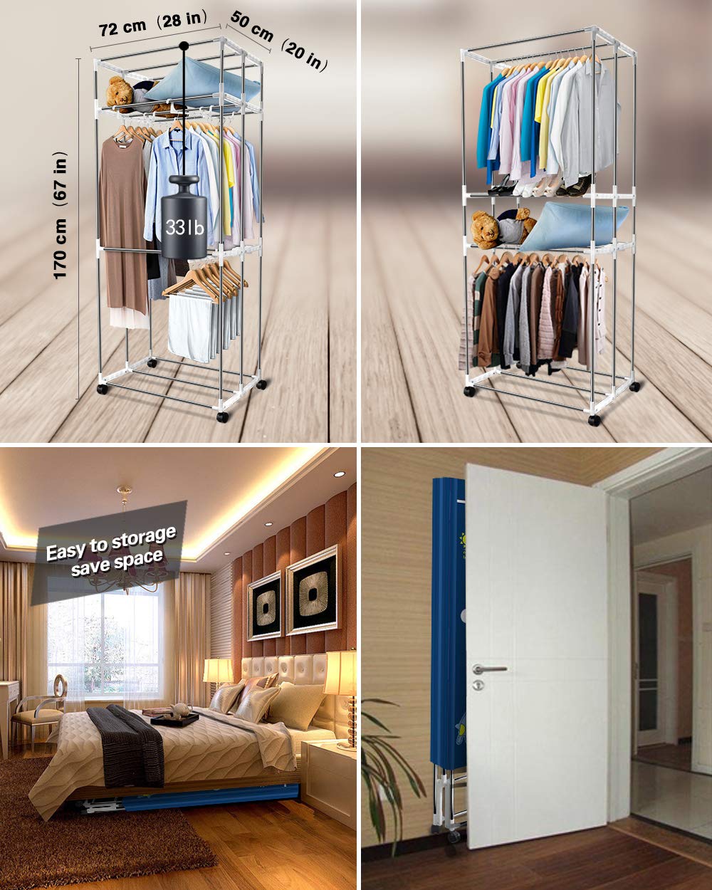 Kasydoff Portable Clothes Dryer 3Tier Foldable Clothes Drying Rack