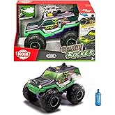 DICKIE TOYS Rowdy Rocker Truck – 25 cm Freewheel Vehicle with Light, Sound, Suspension, Smoking Effect, and Rubber Tires for Kids Ages 3 and Up