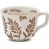 LINVIA Ceramic Coffee Mug, 12 oz Small Novelty Unique Teacup with Handle, Stoneware Cup for Tea Mocha Latte Cappuccino (Ivy)