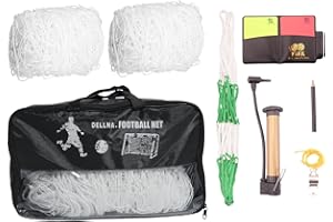 DELLNA Soccer Goal Nets 2-Pack, Full Size Football Net Replacement - Heavy Duty Polyethylene Netting for Field & Backyard (No Posts Included)