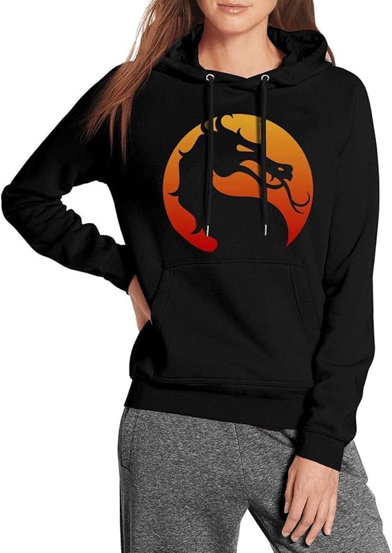Long Sleeve Fleece MortalKombatLogo Womens Pullover Hoodie