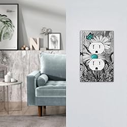 Turquoise Butterfly Daisy Flower 1 Gang Outlet