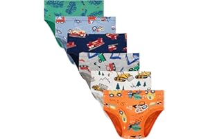 Boboking 100% Cotton Little Boys Briefs Soft Dinosaur Truck Toddler Underwear