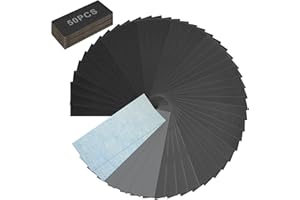 cooclensportey 50PCS Sand Paper, 13 Grits Premium Sandpaper Assortment - 120/150/180/240/320/400/600/800/1000/1500/2000/3000/5000 Grit Sandpaper Sheets, Wet Dry Sand Paper for Wood Metal Car Sanding