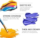 ARTKUNST Acrylic Paint Set 24 x 36 ml with 10 Brushes Canvas Included view 3