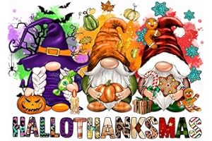 TIWABB Gnome Stamped Cross Stitch Kits for Adults - Halloween Embroidery Kits for Beginners Adults,Thanksgiving Fall Patterns Dimensions 11 CT Christmas Counted Cross Stitch Kits for Adults Craft 12x16 in