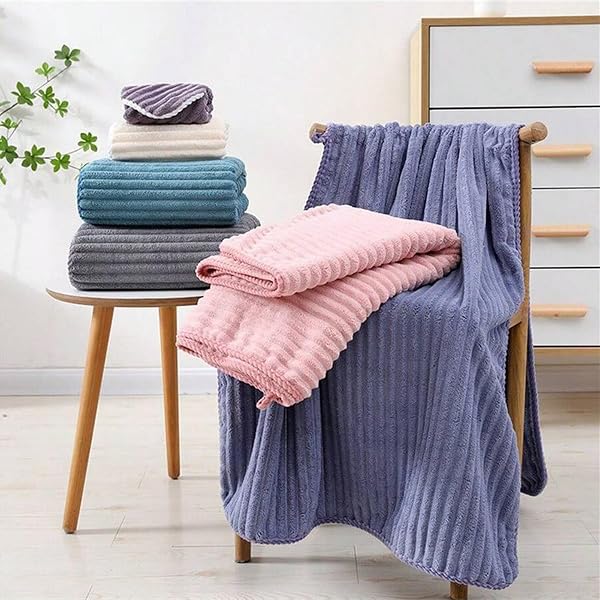 SK STUDIO ULTRA SOFT TOWEL SET – 2 EXTRA LARGE BATH TOWELS 2 HAND TOWELS 2 WASHCLOTHS – MICROFIBER HIGHLY ABSORBENT TOWEL FOR FITNESS, BATHROOM, SPORTS, YOGA, PINK