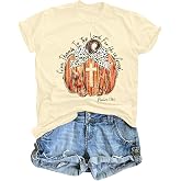 Christian Thanksgiving Shirt for Women Jesus T Shirt Fall Pumpkin Tees | Fall for Jesus He Never Leaves Print Shirts Give Thanks to the Lord God is Good Graphic Letter Tees