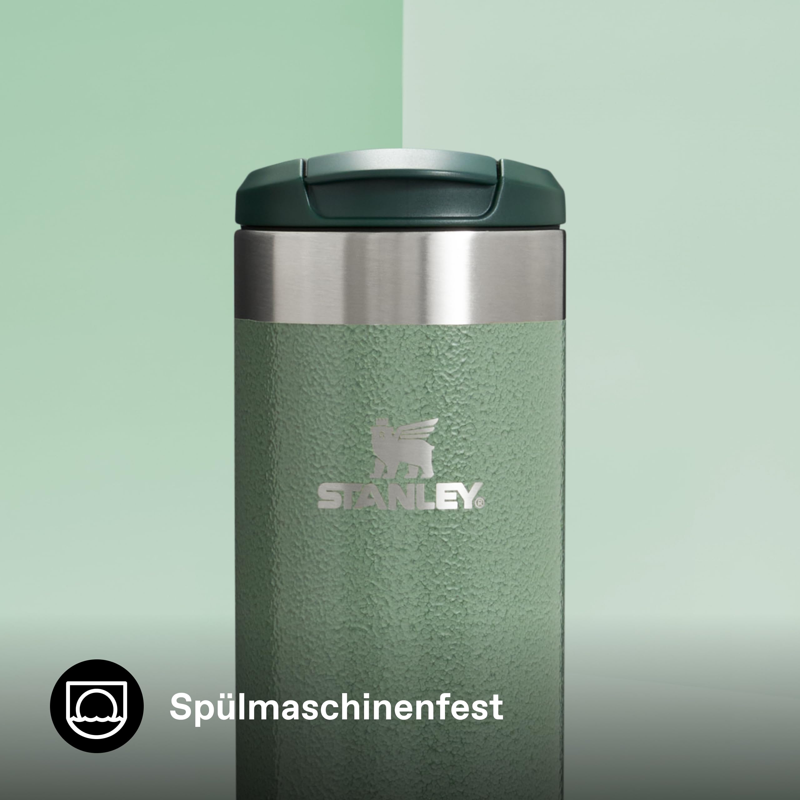 STANLEY 1913 Aerolight Transit Thermobecher 0.35L - Hält 4 Stunden Heiß - Spülmaschinenfest - Kaffeebecher To Go Auslaufsicher - Kompatibel Mit Gängigen Pkw-Getränkehalterungen - Green 6
