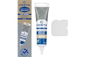 Cesta Tile Grout Repair Kit – Squeeze Tube, Fast Drying, Waterproof Tile Grout Paint to Restore & Renew Tile Joints Line for Bathroom, Kitchen, Shower & Floor Tile (Beige, 8.8 oz)