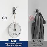 pickpiff Self Adhesive Hooks 4 Pack Extra Sturdy 6 kg Black Stainless view 2