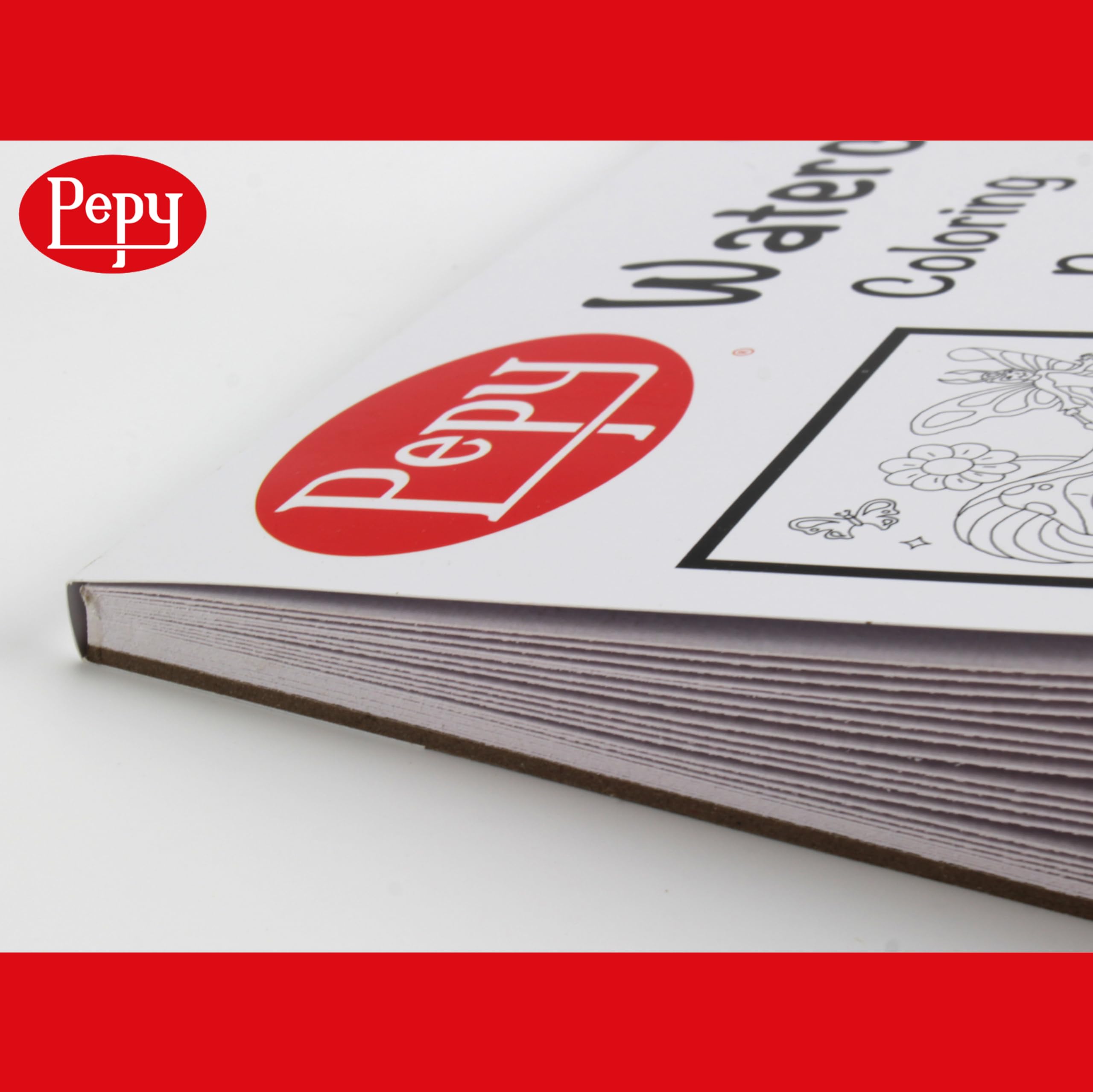 Pepy Watercolor Coloring Book 20 Sheets Total with 10 Plain and 10 Pre-Printed Design Sheets; 9 inches by 12 inches