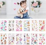 ACWOO Kids Temporary Tattoos 60 Sheets Mermaid Dinosaur Cartoon Waterproof Fake view 5