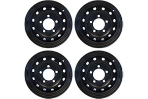 ATLANTIC BRITISH LTD. Set of 4 ANR4583PM Wolfe Steel Tubeless 16 x 6.5 Inch NATO Wheels for Land Rover Discovery I, Defender, and Range Rover Classic