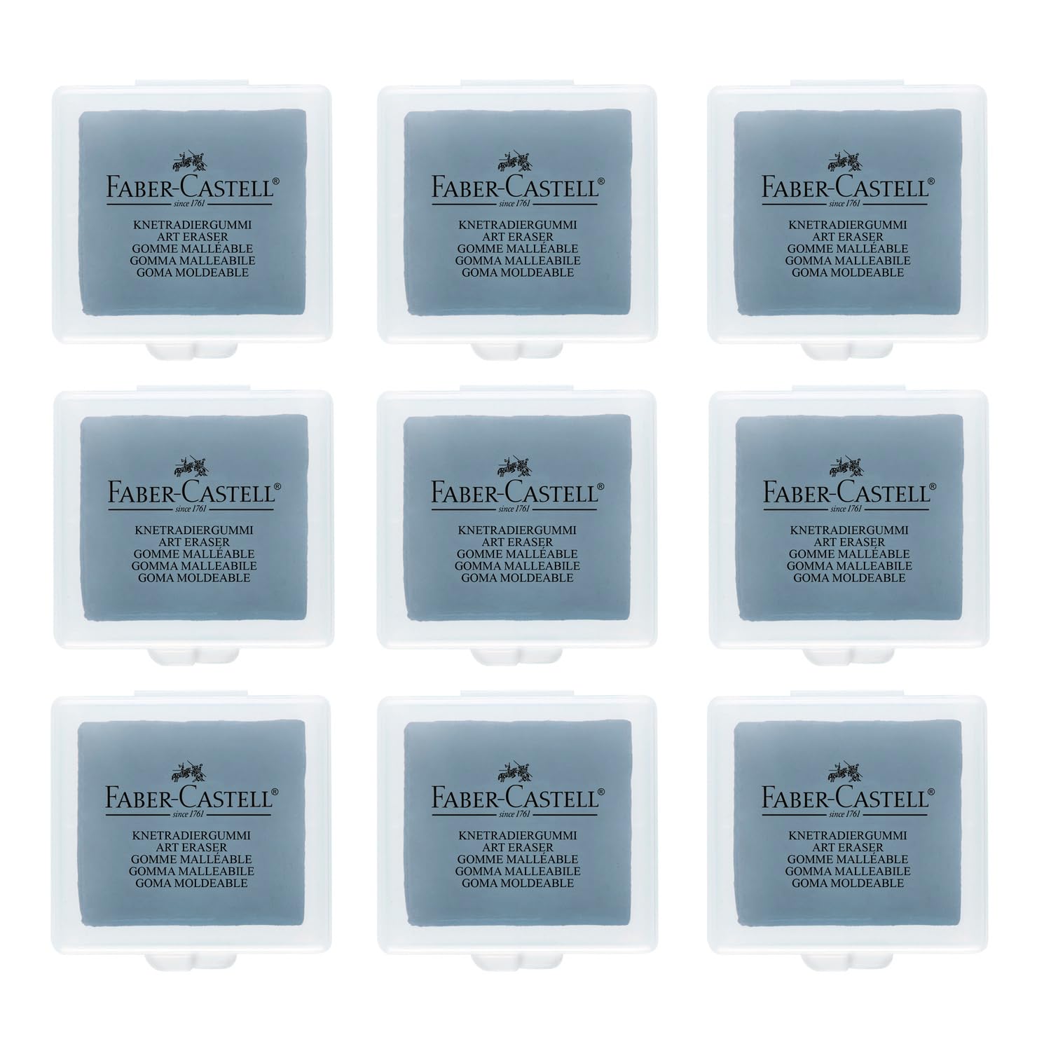 Faber-Castell Art Eraser 205051 Plastering Eraser 127220 Grey Pack of 9