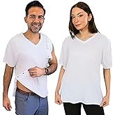 Inspired Comforts Unisex Post Surgery & Rehab V Neck Dual Access Snap Shirt