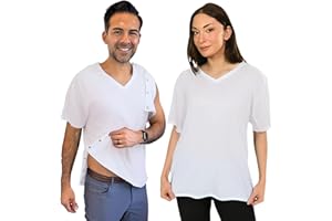Inspired Comforts Unisex Post Surgery & Rehab V Neck Dual Access Snap Shirt