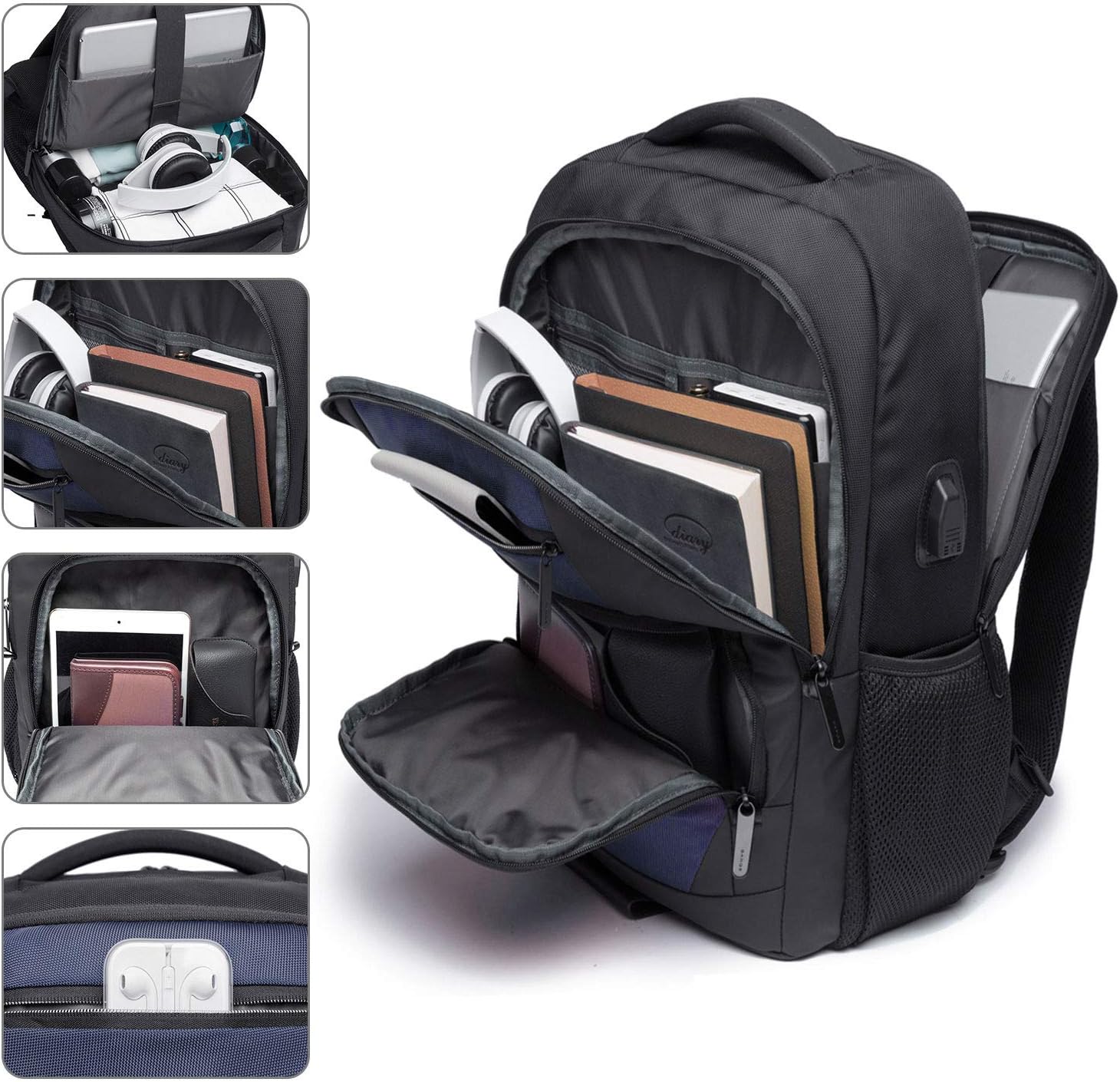 Zaini Zaino Scuola Superiore Media Università Impermeabile Zaino Laptop da  15.6 Pollici con Porta USB Zaini da Viaggio Lavoro Blu Zaino Porta pc Uomo  urban-earth.co.uk