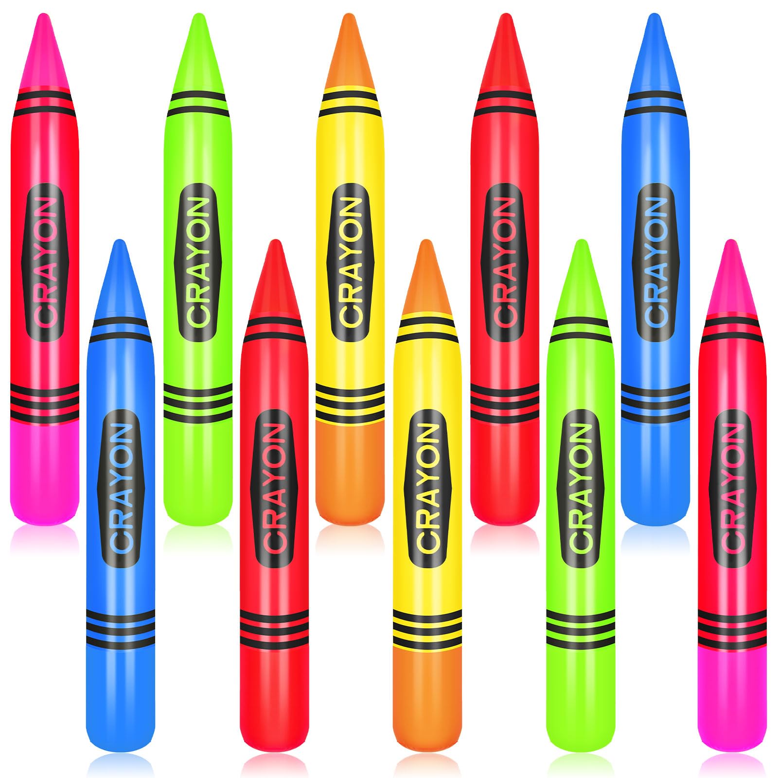 Photo 1 of Back to School Crayon Balloons 21.7 Inch Crayon Inflatable Balloons for Back to School Party Decoration Graduation Classroom Garden Room Birthday Party Decorations