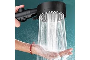 Multi-Functional High Handheld Shower Head with 5 Modes ON Off Switch Water Saving Easy to Install