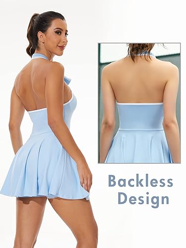 Rigolla Athletic Dress with Built in Shorts & Bra Polo Neck Workout Dress  for Tennis Golf Midi Backless Dresses for Women in Dubai - UAE | Whizz  Sports Bras