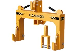 CAMMOO 3-Point Quick Hitch with 2" Receiver＆Extra Versatile Adapter, Adaptation to Category 1, No Bushing Required, 3000LBS Lift Capacity, 5 Level Adjustable Bolt &Reinforcing Rib Design (Yellow)