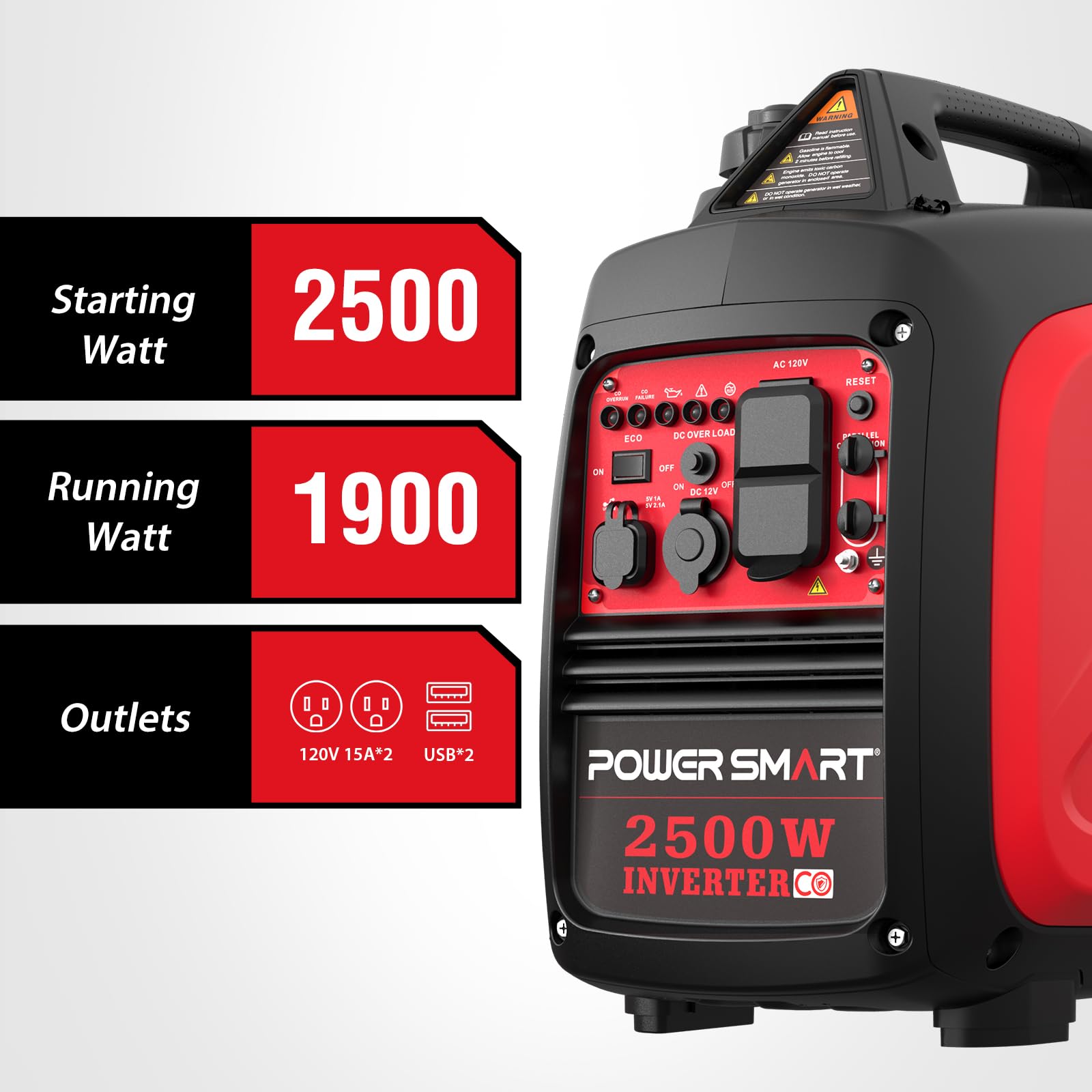 Power Smart Generator Mua PowerSmart 2500-Watt Portable Inverter Generator with Quiet ...