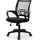 NEO CHAIR Office Computer Ergonomic Mid-Back Mesh Desk Chair, Dark Black | Breathable Mesh Back with Lumbar Support, Height Adjustment, Smooth Rolling Casters for Home Office, Study or Gaming Setup