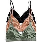 WDIRARA Women's Plus Size 3 Pieces Bralettes Set V Neck Crop Cami Top Bra