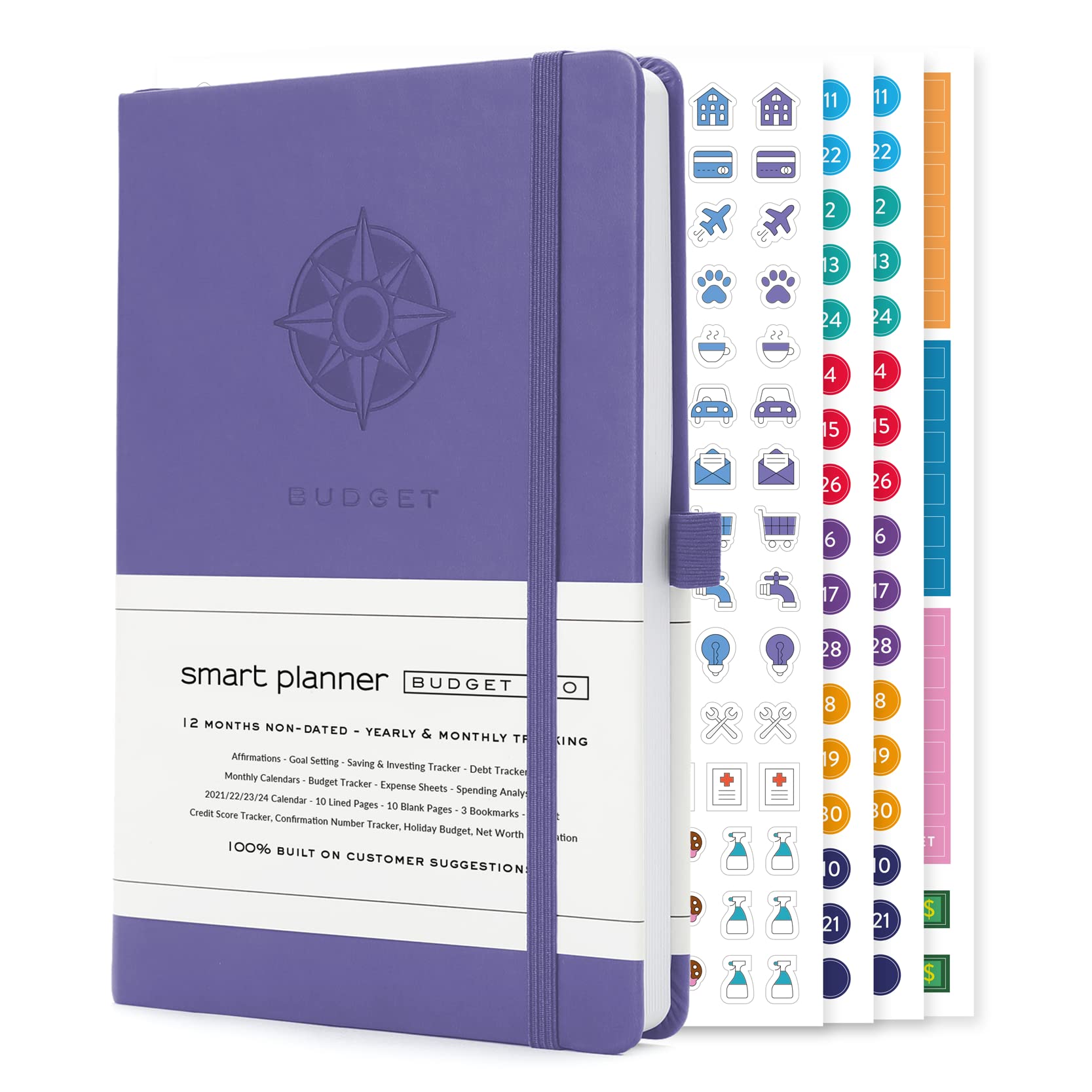 Smart Planner Budget Book – Undated Finance Planner – 8.6 x 5.7 inches (A5) – Monthly Calendars, Budget Tracker, Expense Sheets, Account Saving and Investing Trackers, Budget Book – Bill Organizer