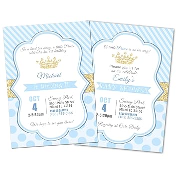 30 Invitaciones Personalizadas Cumpleanos Baby Shower Principe Azul