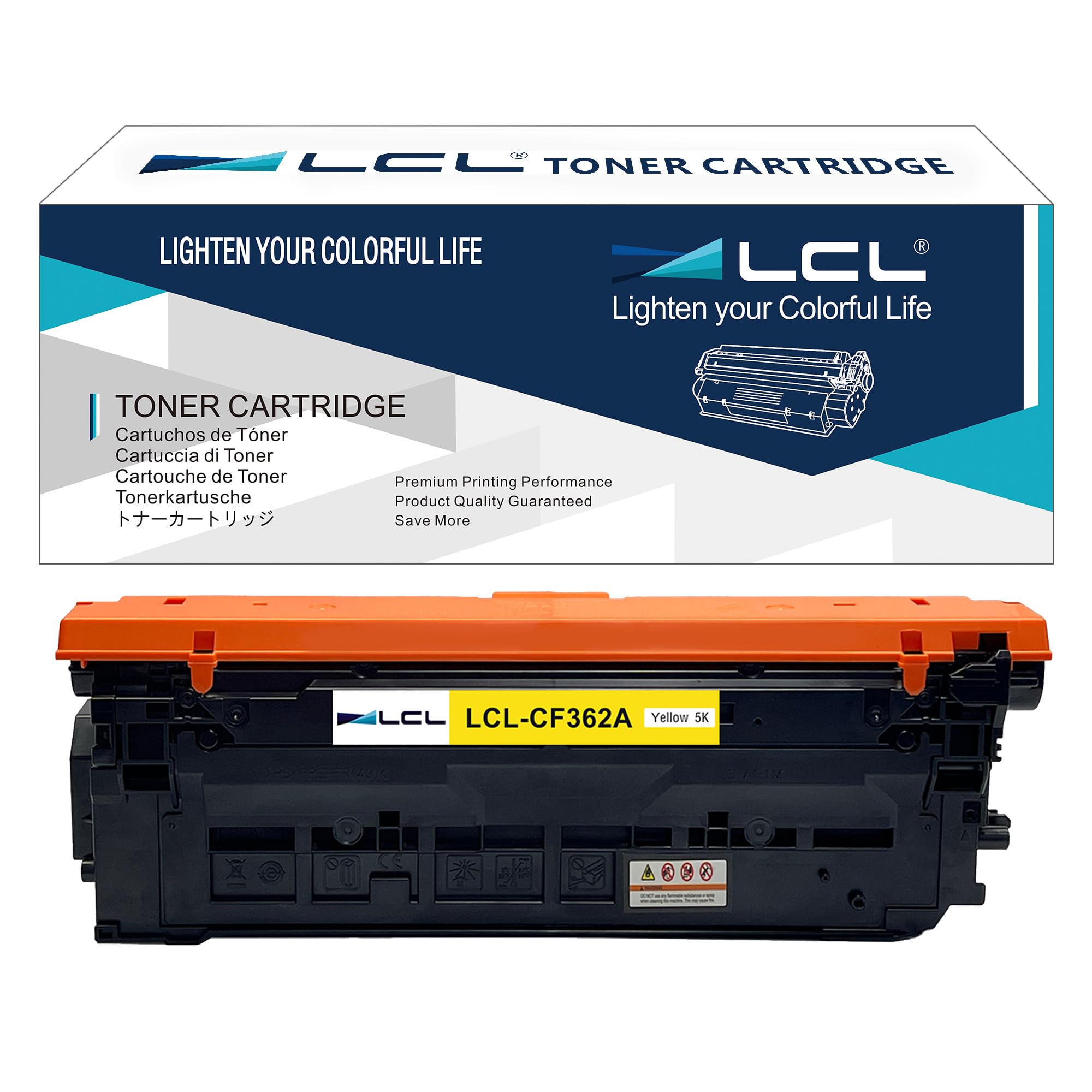 LCL Remanufactured Toner Cartridge 508A CF362A 5000 Pages (1 Yellow) Replacement for HP M553 M577 Color M552dn M553dn M553n MFP M577f MFP M57 M553n M553x MFP M577Z MFP M577dn MFP M577f MFP M577 M577c