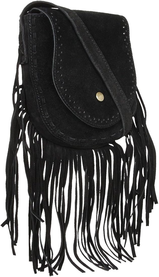 steve madden black fringe purse