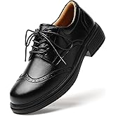 OKJ Oxford Shoes for Women Black Womens Oxfords Shoes Dressy Women's Casual Slip On Lace Up Loafers Vintage Shoes Business Dress Uniform Office Comfortable Non Slip Work Shoe