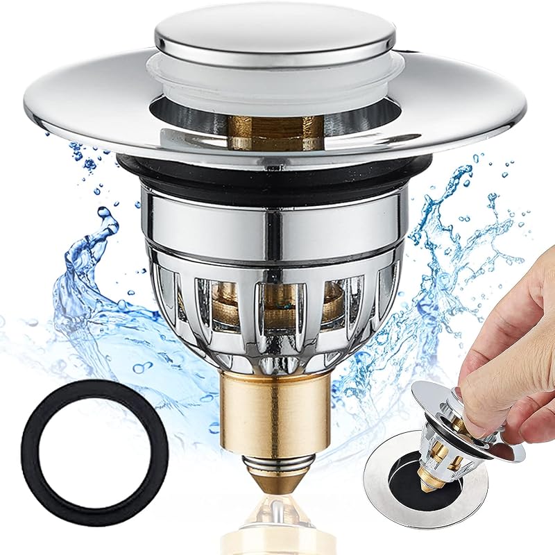 Tomario Sink Plugs Pop Up Drain 34-40mm Stainless Steel Copper Core