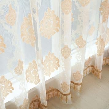 Amazon Com Queen S House Bright Shiny Gold Transparent Curtain