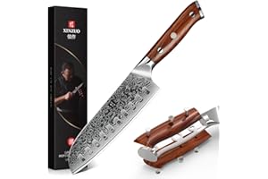 XINZUO 7 Inch Santoku Knife, 67 Layers Damascus Steel Professional Chef's Knife Vegetable Knife Kitchen Knife Razor Sharp wit