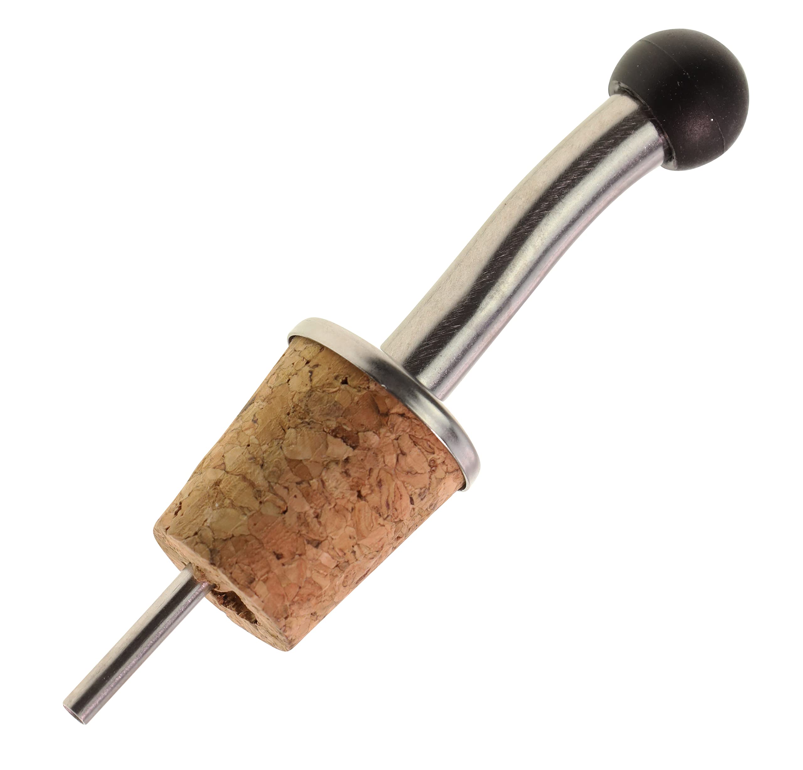 Fackelmann Bottle Spout of Stainless Steel/Cork, Silver/Beige/Black, 3.9-Inch