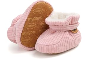 Jtvznmi Baby Girls' Booties Boots Newborn Baby Boys Warm Slippers Soft Sole Non-Slip First Walking Crib Cozy Baby Shoes