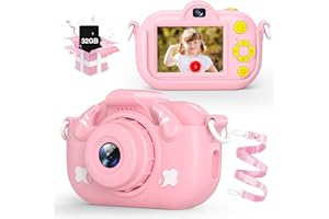 TOAUITE Kids Camera, HD 1080P Digital Video Camera for Boys and Girls, 32MP Kids Selfie Camera for Kids Aged 3-9, Portable Toy Toddler Camera with No Game & 32GB Card, Perfect Christmas Birthday Gifts