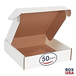 BOX USA BMFL12123 12"L x 12"W x 3"H, White