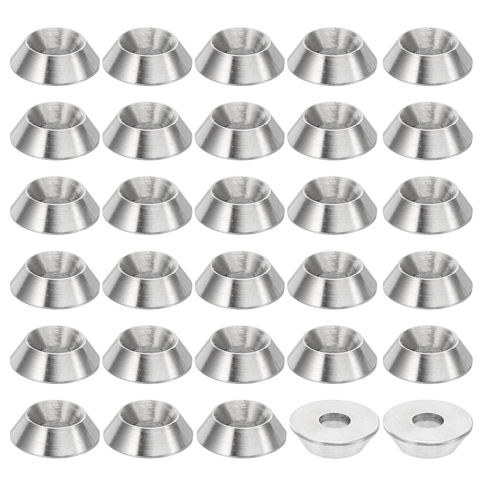 PATIKIL M3 Finish Countersunk Washer, 30pcs 10mm Dia. 3mm Tall Solid 304 Stainless Steel CNC Finish Cup Washer Screw Head Gasket for Industrial Construction — image 1