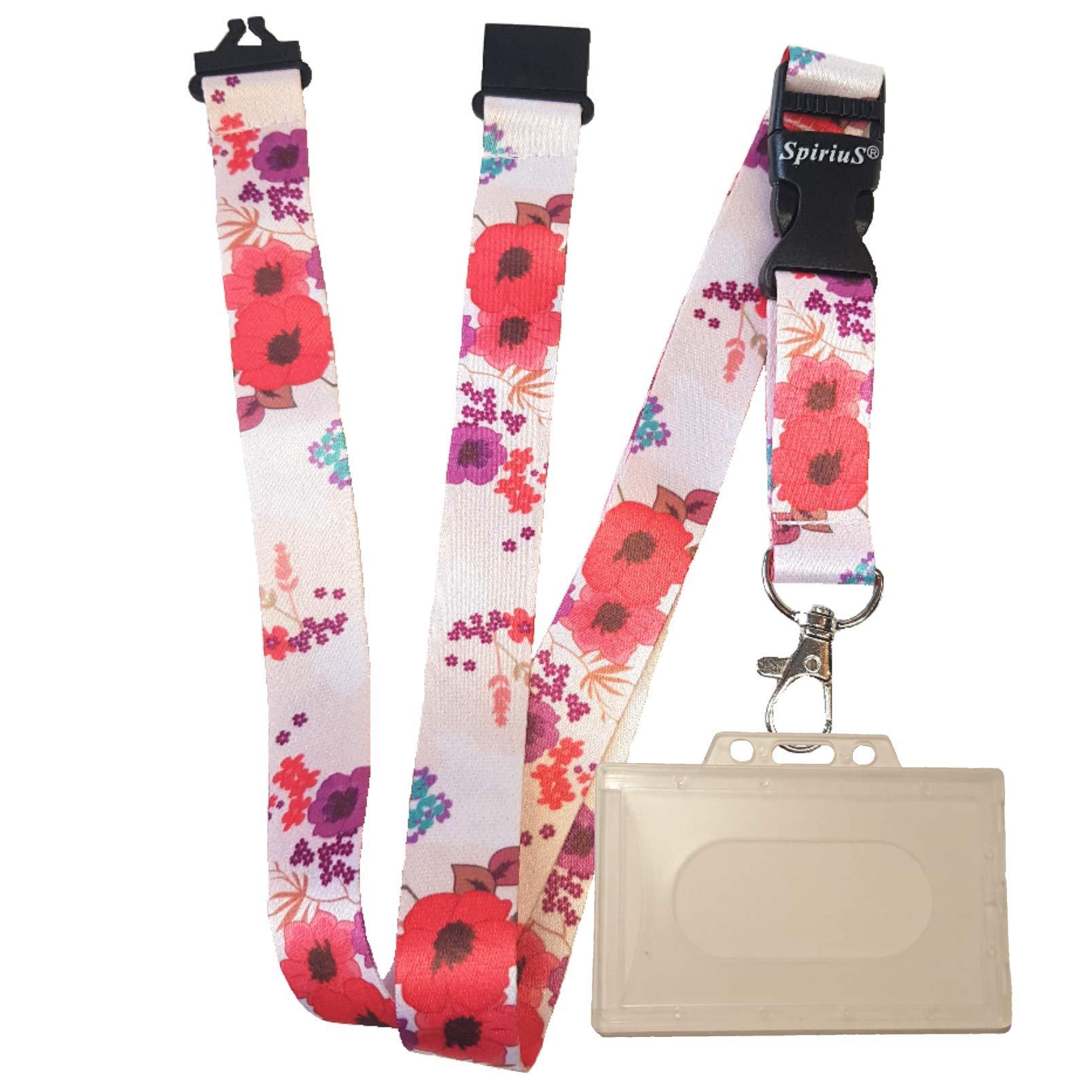 SpiriuS Lanyards with Plastic Badge Unique Styles Safety Clip Detachable Clip Features (Style 2)