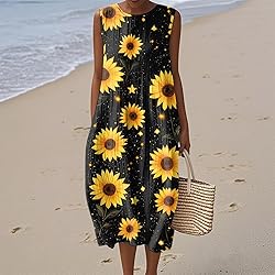 Floral Dresses for Women Summer Fall Cotton Linen