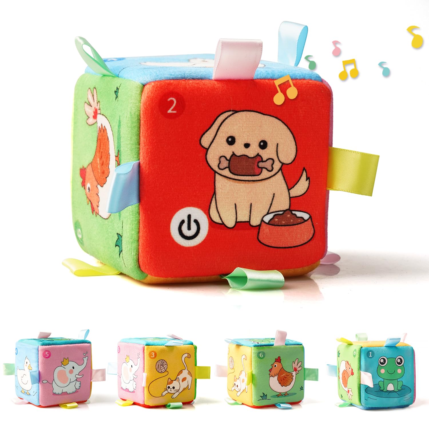 Photo 1 of LiKee Baby Montessori Musical Toys for 0-6 6-12 Months, Light Up Activity Cube Sensory Toys for Babies 0 3 6 9 12 18 Months, Infant Learning Animals Sounds Toy Gifts for 1 2 Years Old Boys Girls
